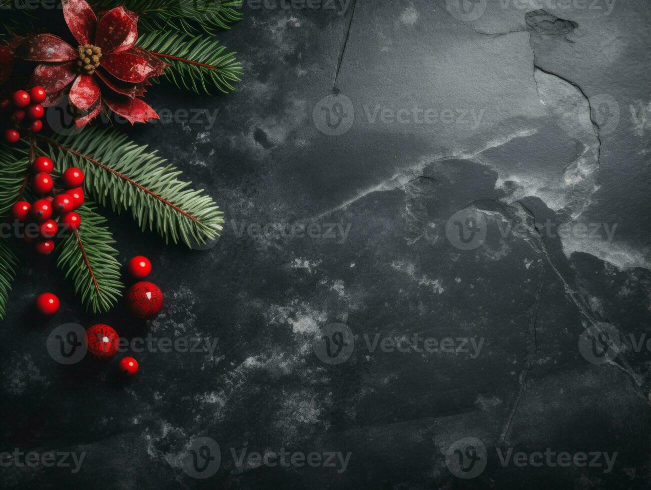 Christmas composition with bokeh background and copy space AI Generative photo