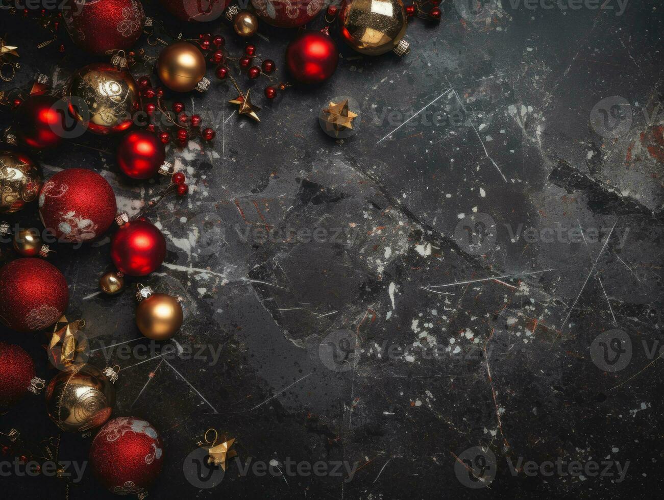 Christmas composition with bokeh background and copy space AI Generative photo