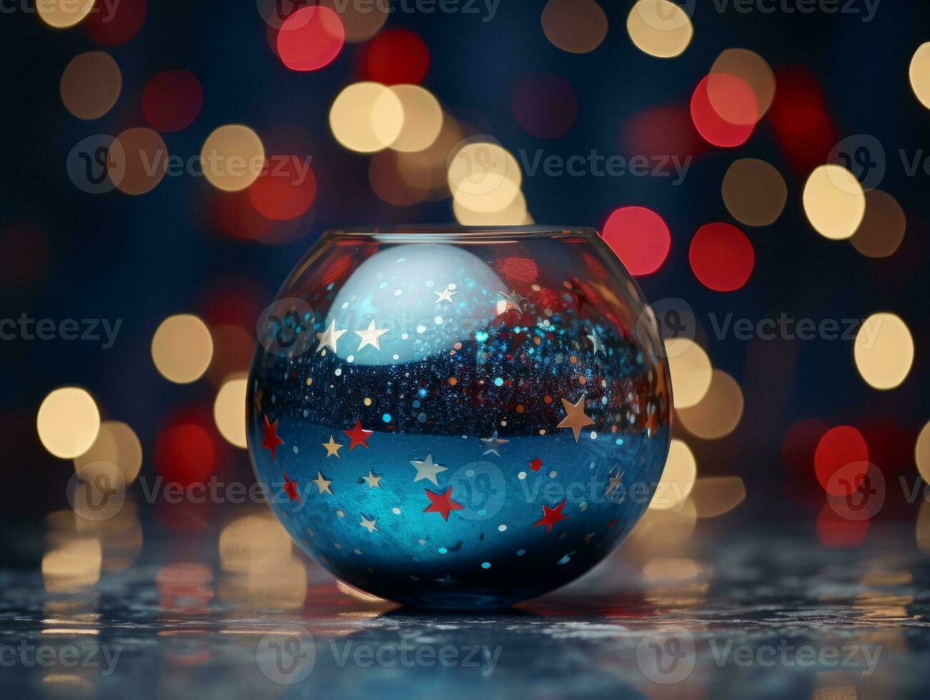 Christmas composition with bokeh background and copy space AI Generative photo