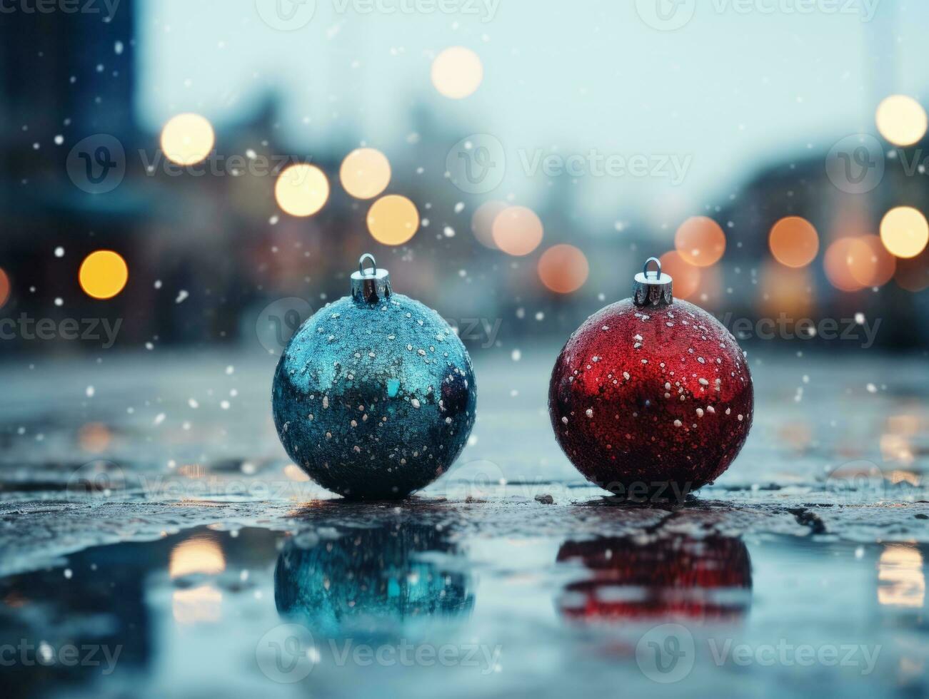 Christmas composition with bokeh background and copy space AI Generative photo