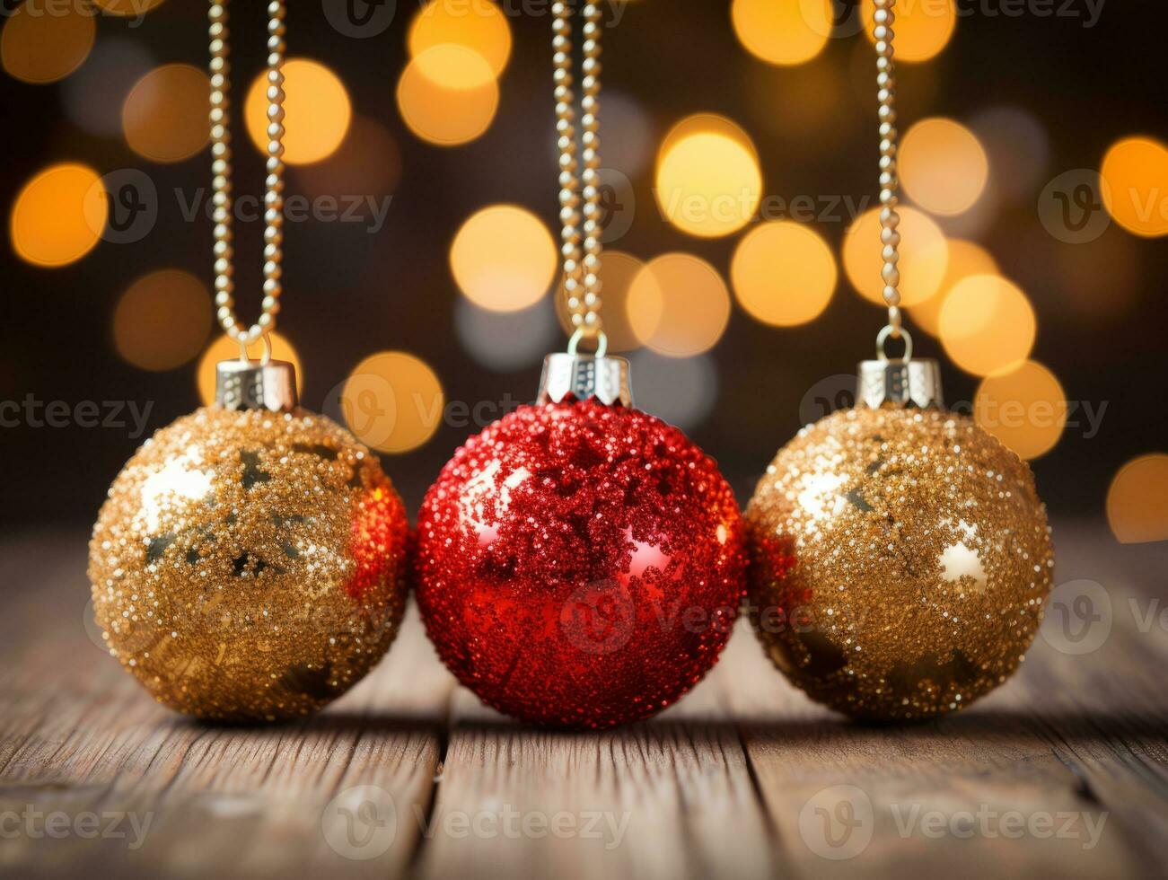 Christmas composition with bokeh background and copy space AI Generative photo