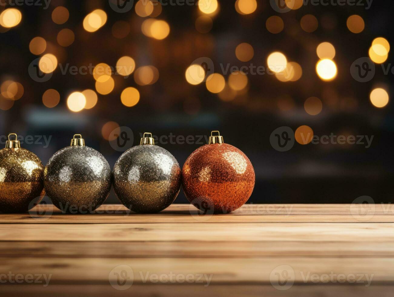 Christmas composition with bokeh background and copy space AI Generative photo
