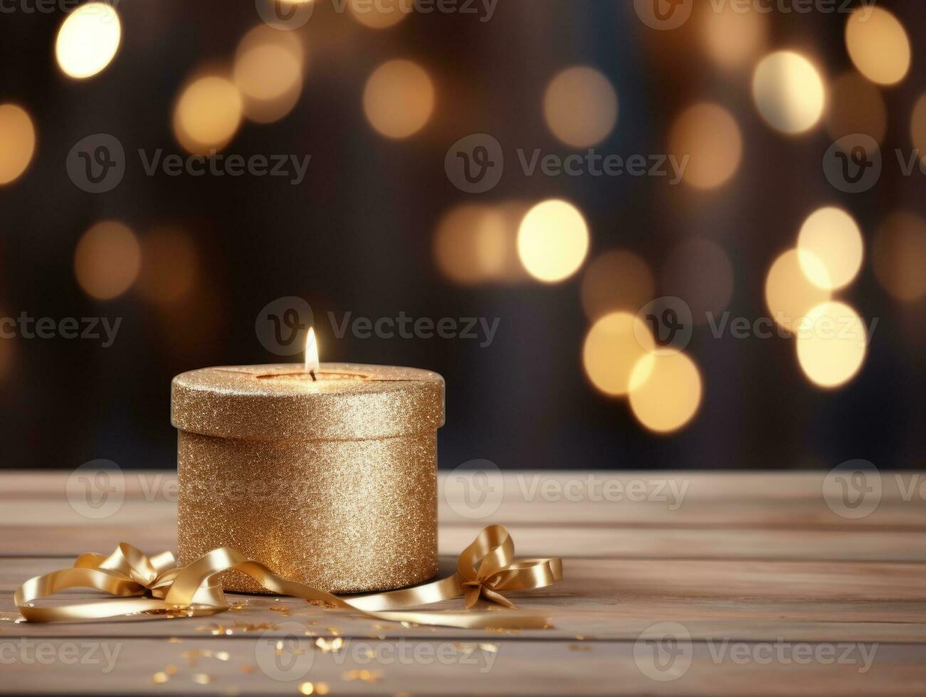 Christmas composition with bokeh background and copy space AI Generative photo