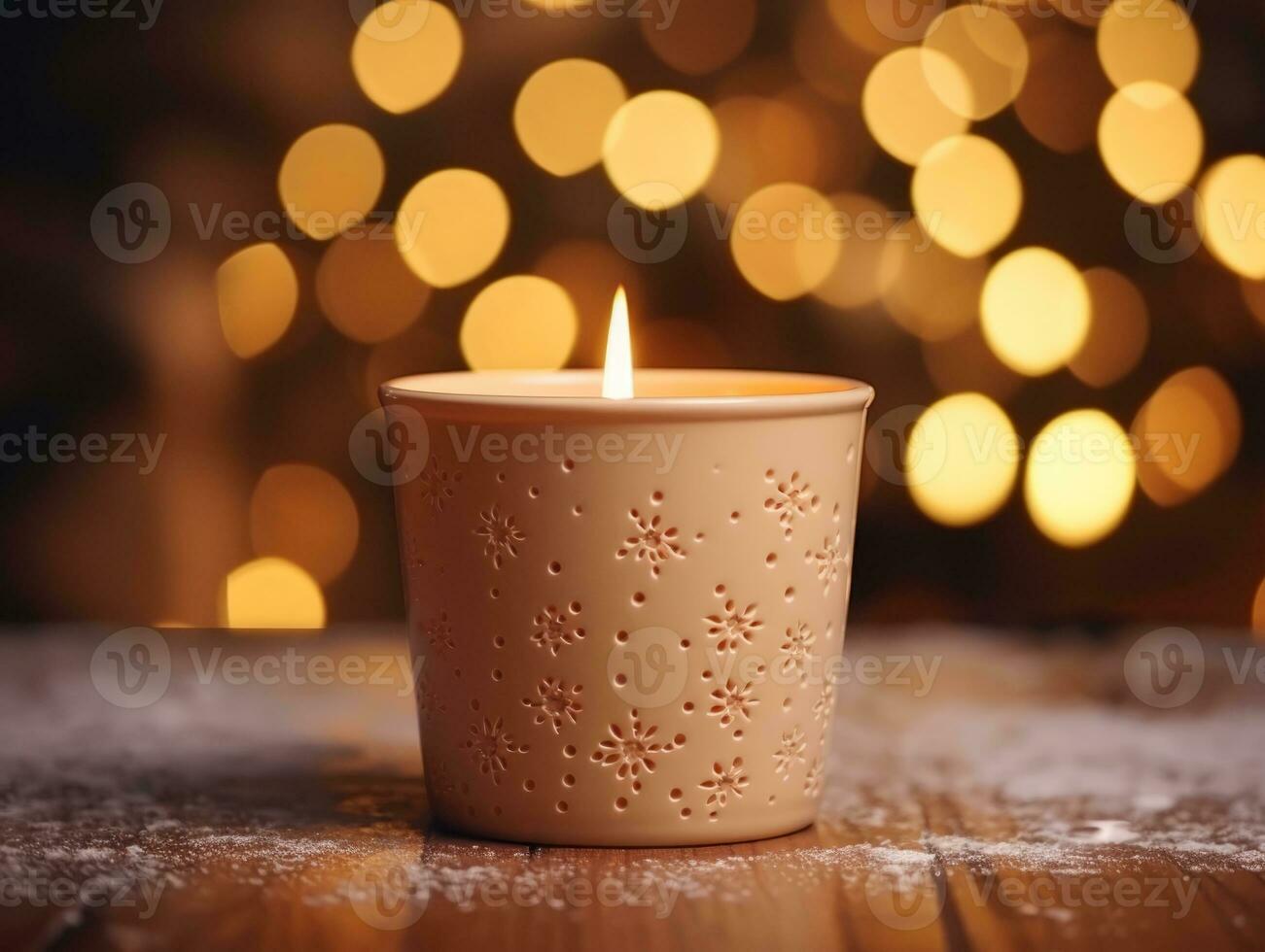 Christmas composition with bokeh background and copy space AI Generative photo