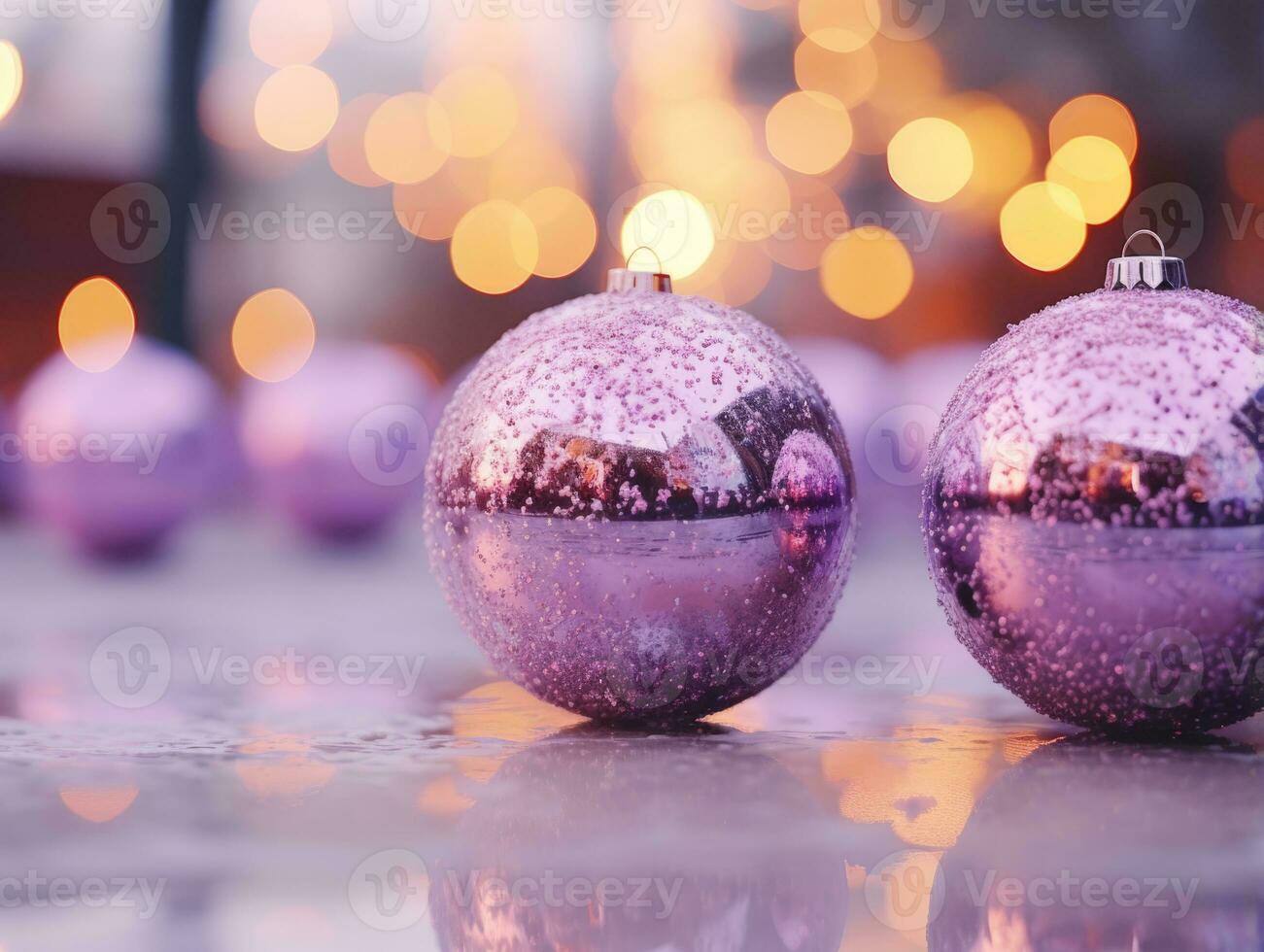 Christmas composition with bokeh background and copy space AI Generative photo