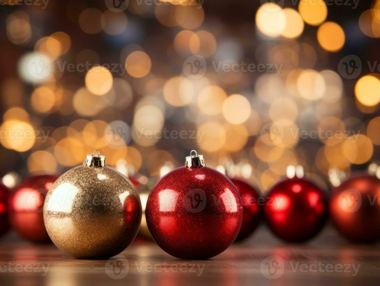 Christmas composition with bokeh background and copy space AI Generative photo