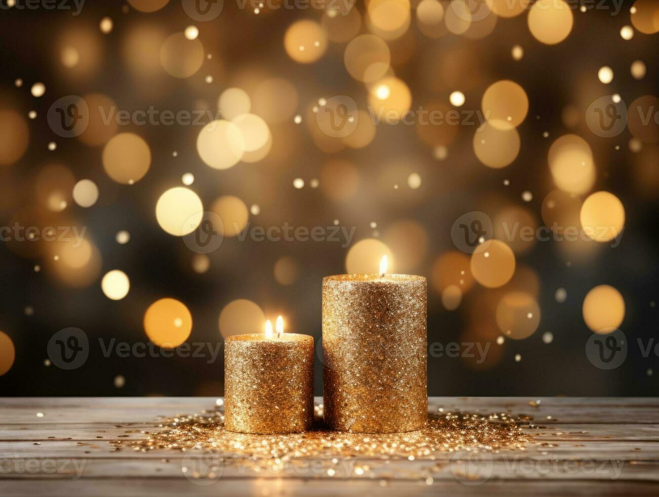 Christmas composition with bokeh background and copy space AI Generative photo