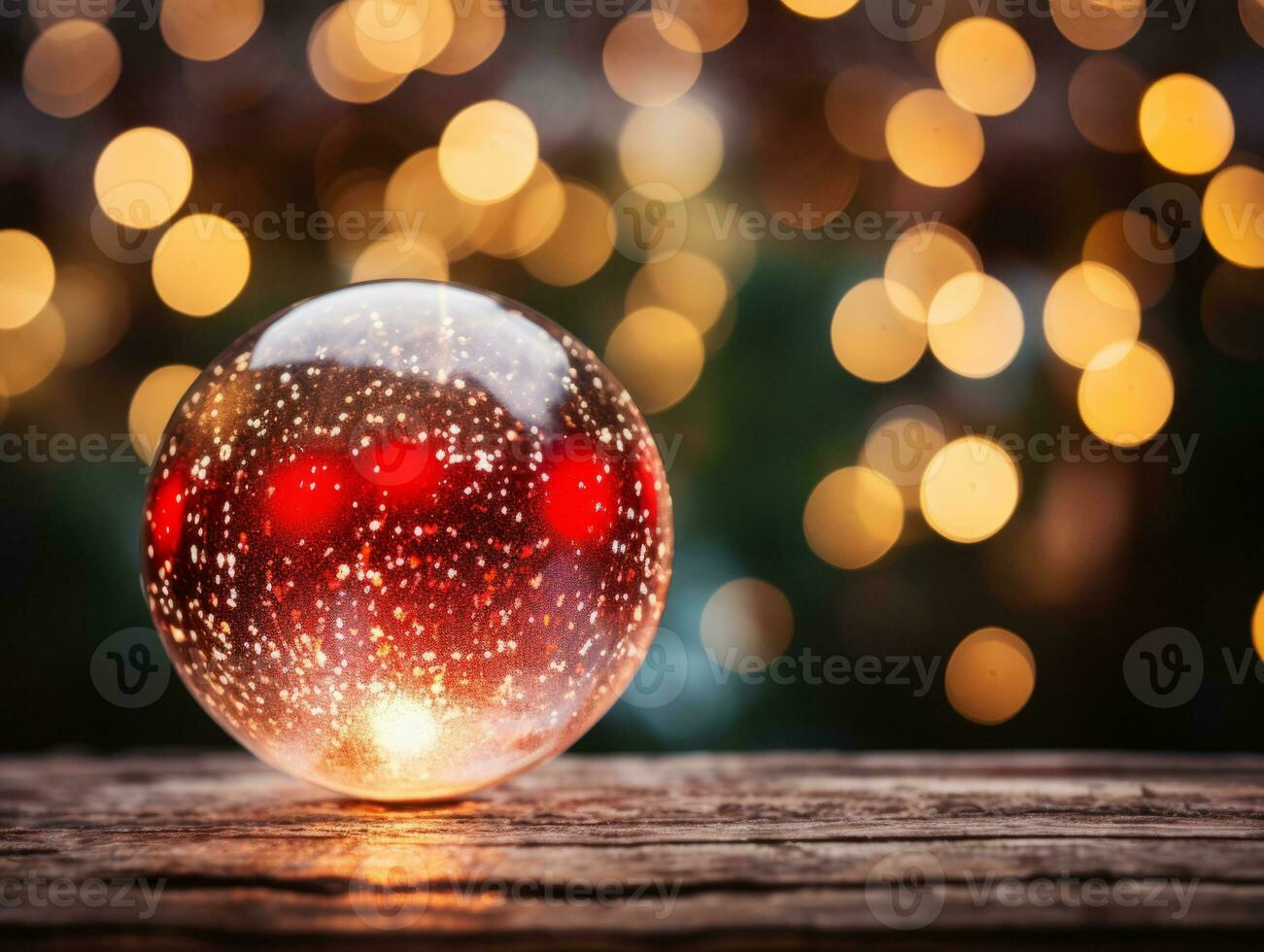 Christmas composition with bokeh background and copy space AI Generative photo