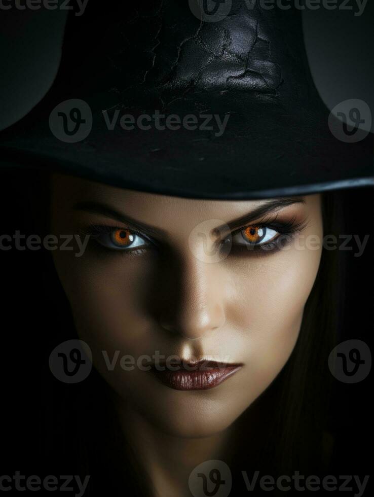 Woman dressed as a witch for Halloween AI Generative photo