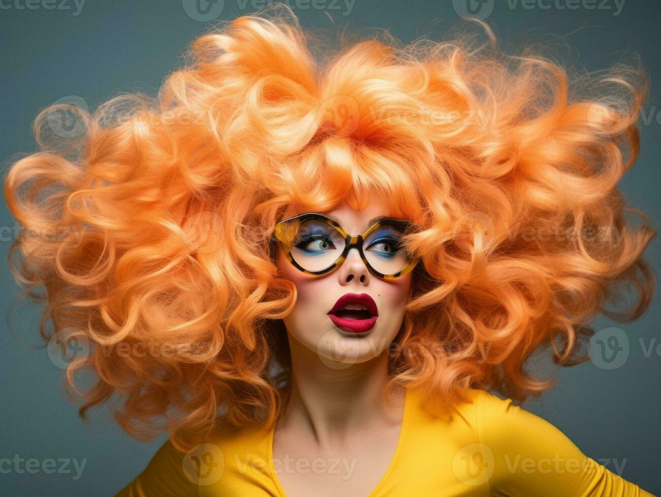 Woman in a Halloween costume with a playful pose AI Generative photo