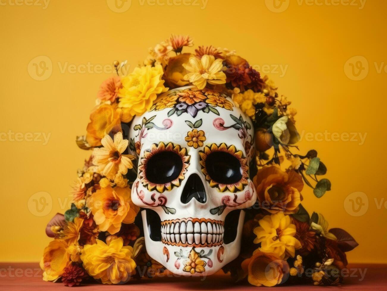 Day of the Dead composition with copy space AI Generative photo