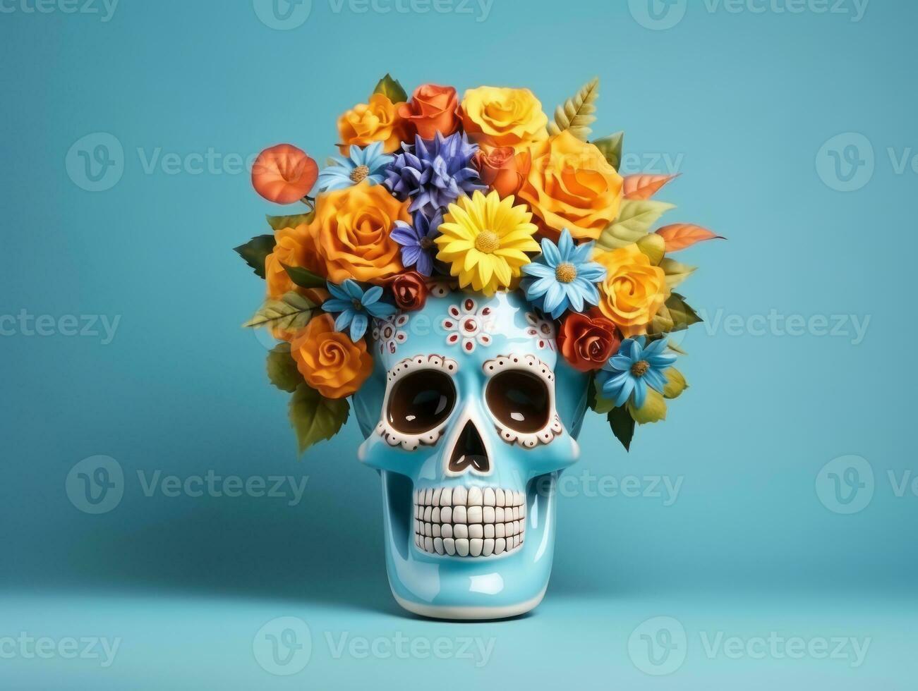 Day of the Dead composition with copy space AI Generative photo