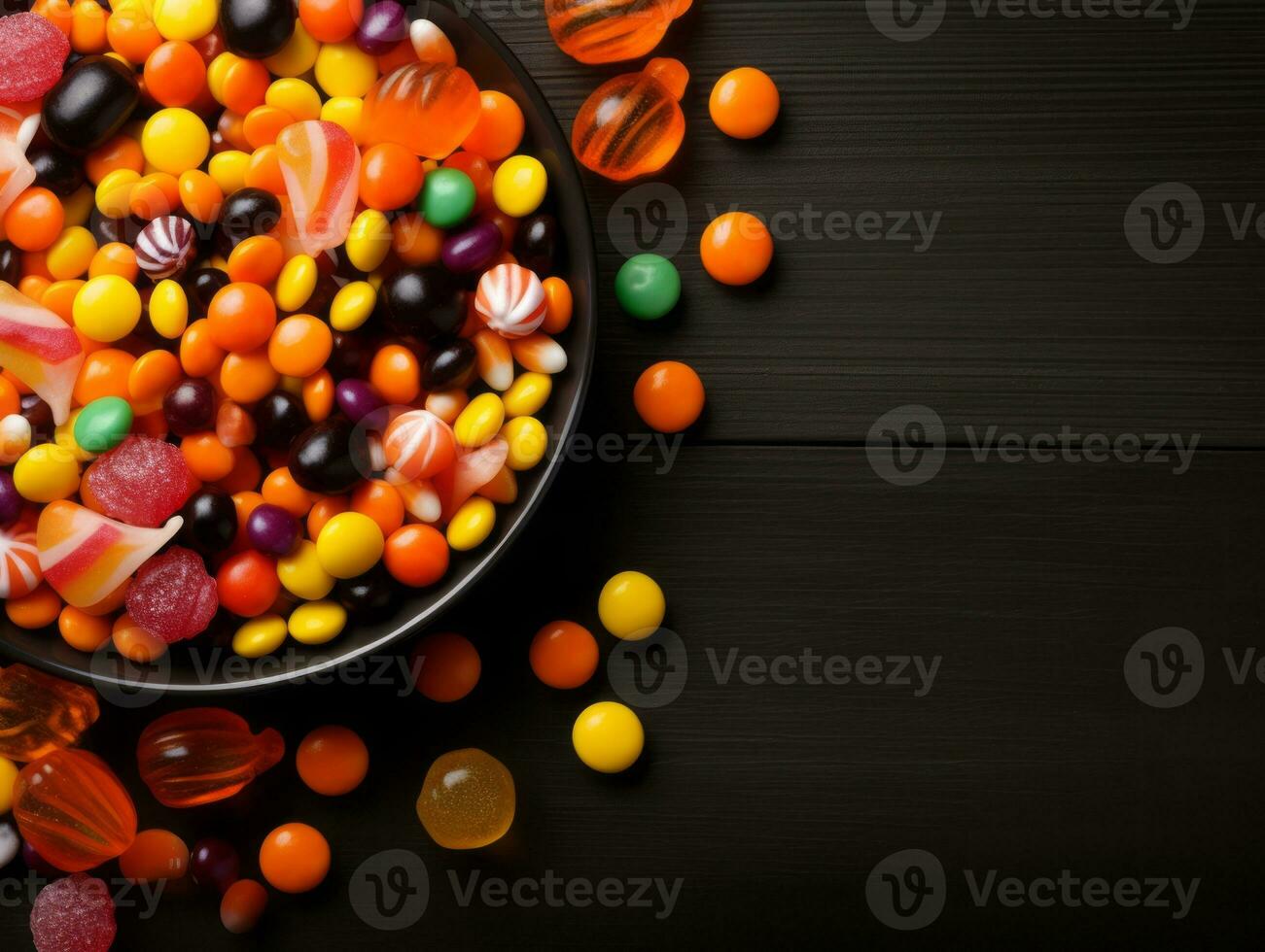 Halloween composition with copy space AI Generative photo