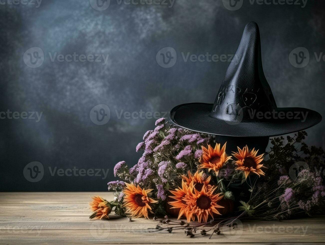 Halloween composition with copy space AI Generative photo