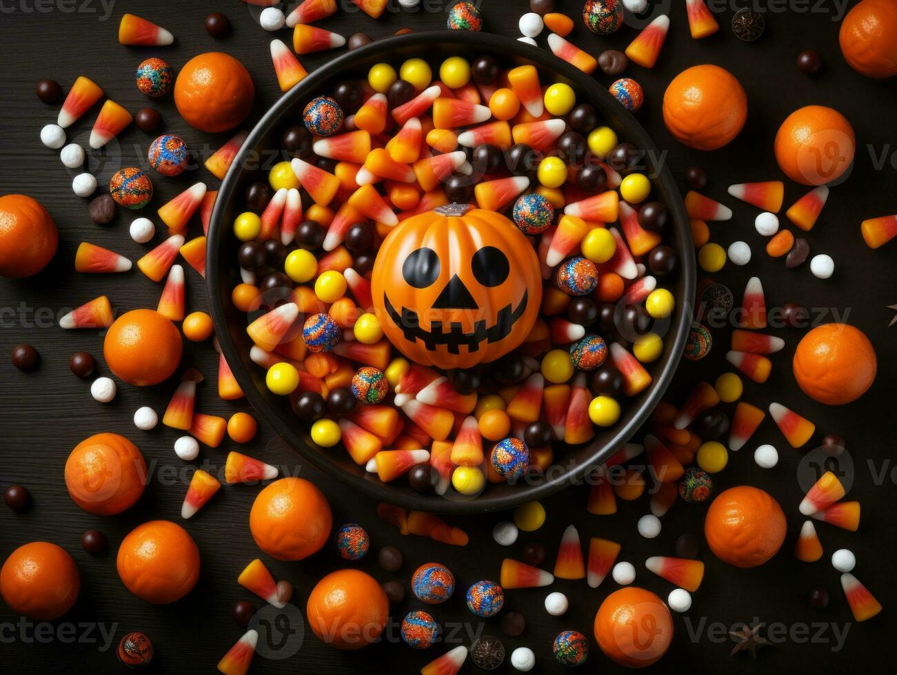 Halloween composition with copy space AI Generative photo