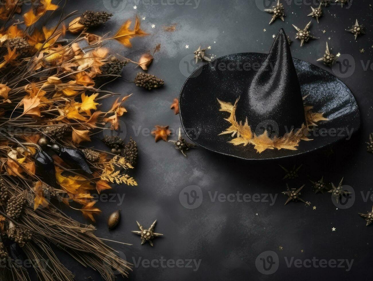 Halloween composition with copy space AI Generative photo