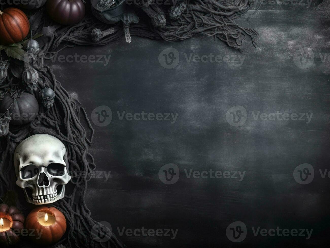 Halloween composition with copy space AI Generative photo