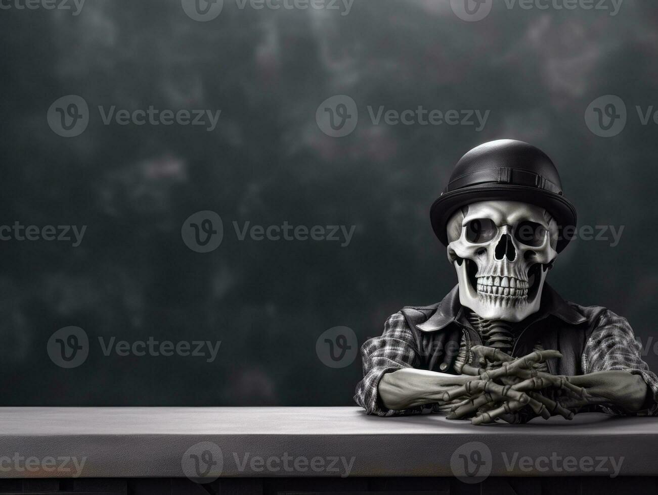 Halloween composition with copy space AI Generative photo