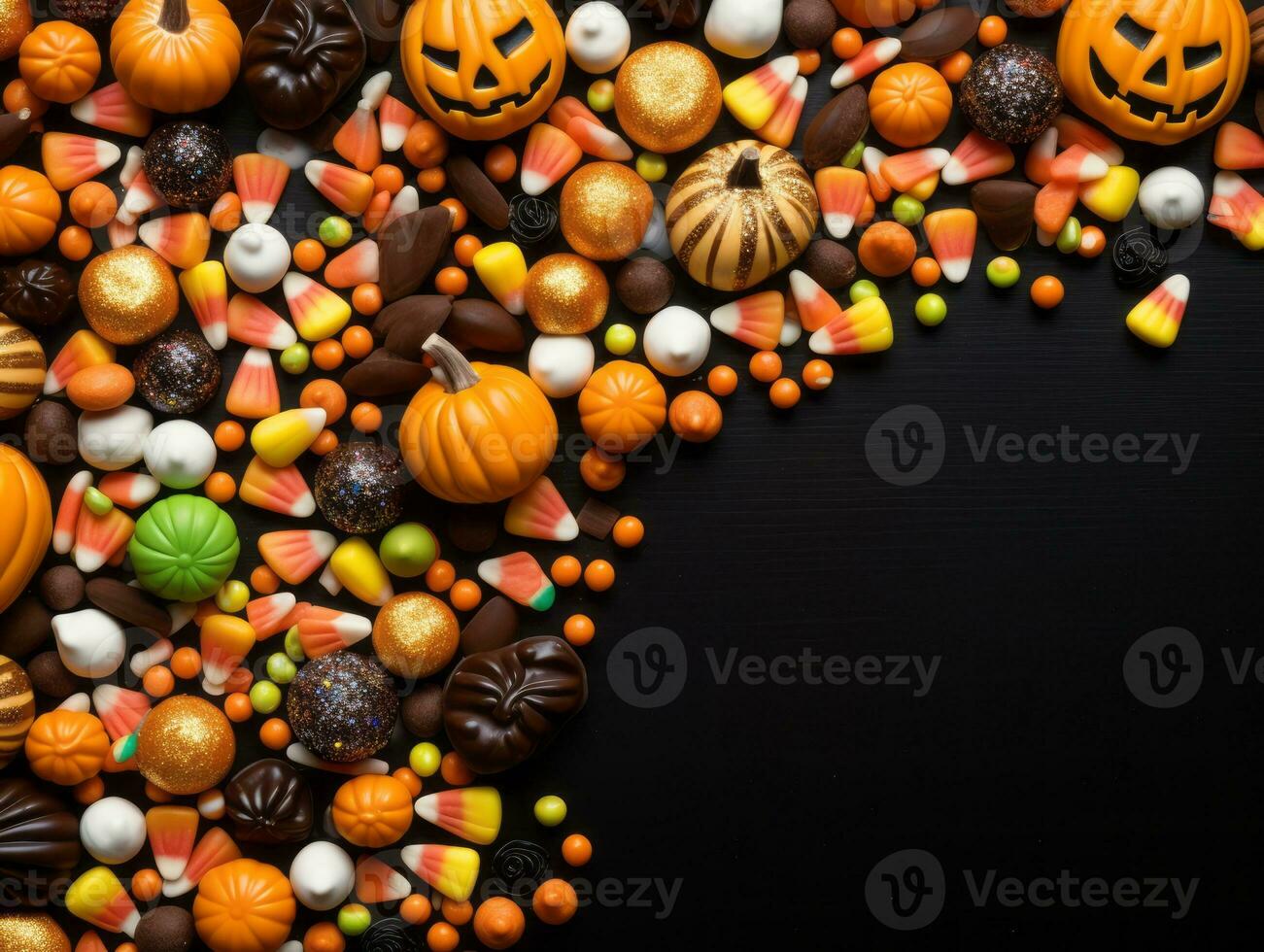 Halloween composition with copy space AI Generative photo