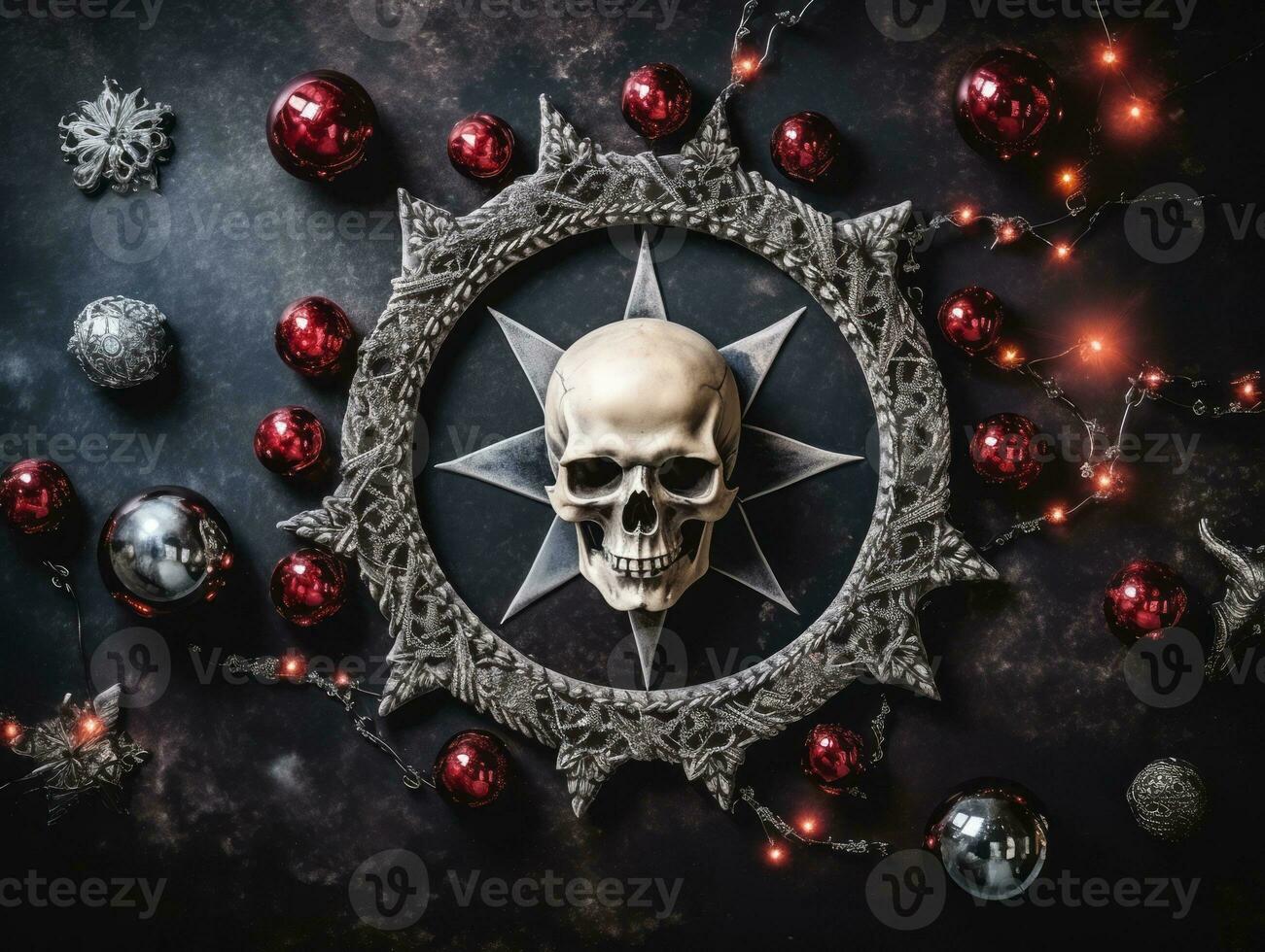Halloween composition with copy space AI Generative photo