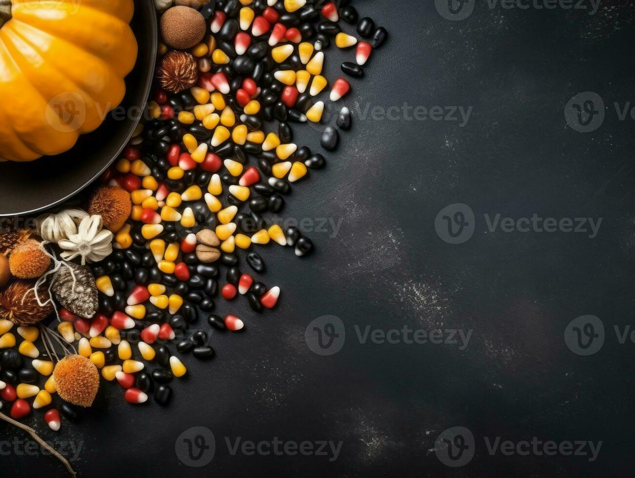 Halloween composition with copy space AI Generative photo