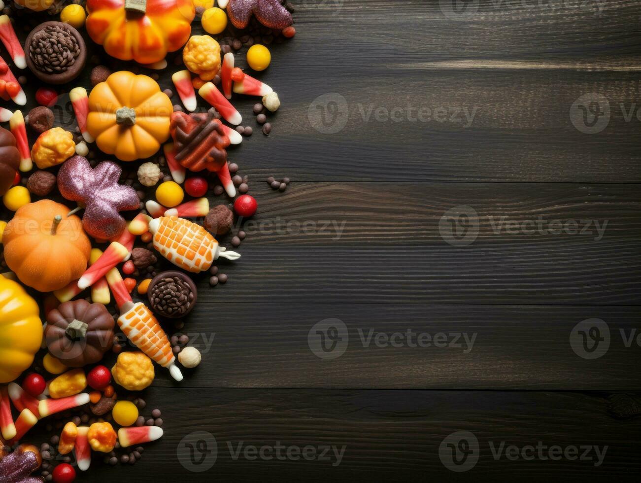 Halloween composition with copy space AI Generative photo