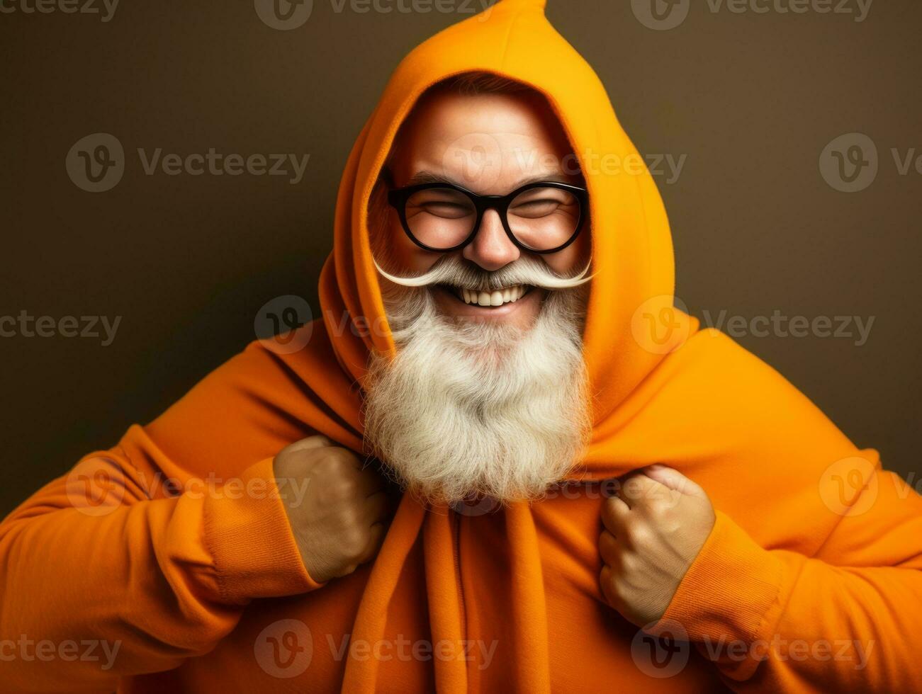 hombre en un Víspera de Todos los Santos disfraz con un juguetón actitud ai generativo foto