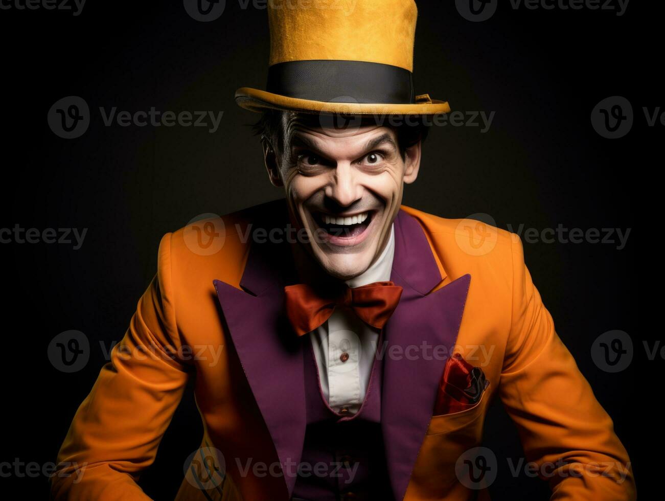 Man in a Halloween costume with a playful pose AI Generative photo