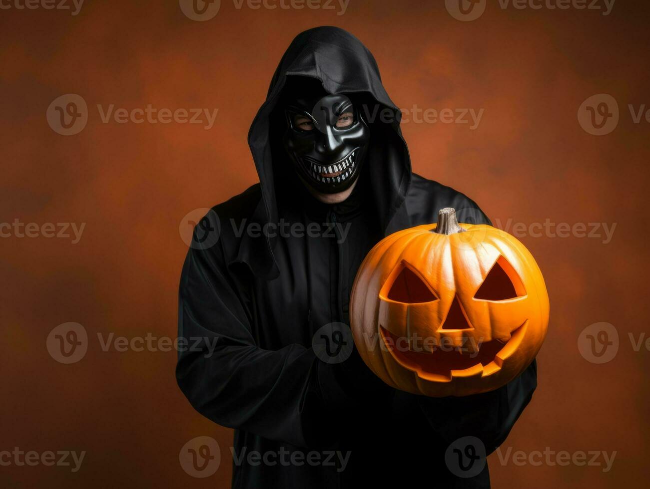 Man in a Halloween costume with a playful pose AI Generative photo