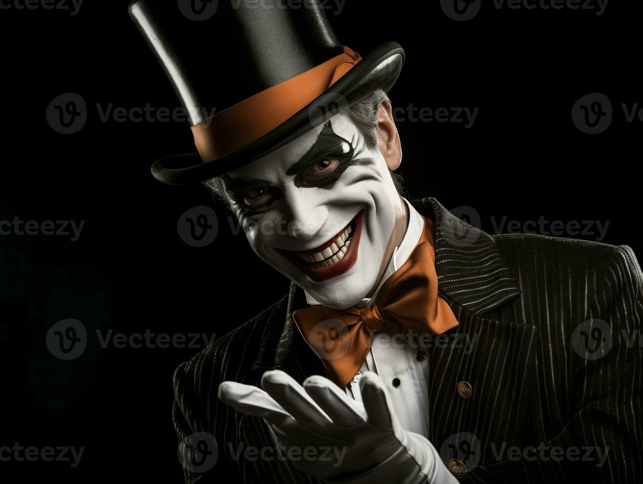 Man in a Halloween costume with a playful pose AI Generative photo