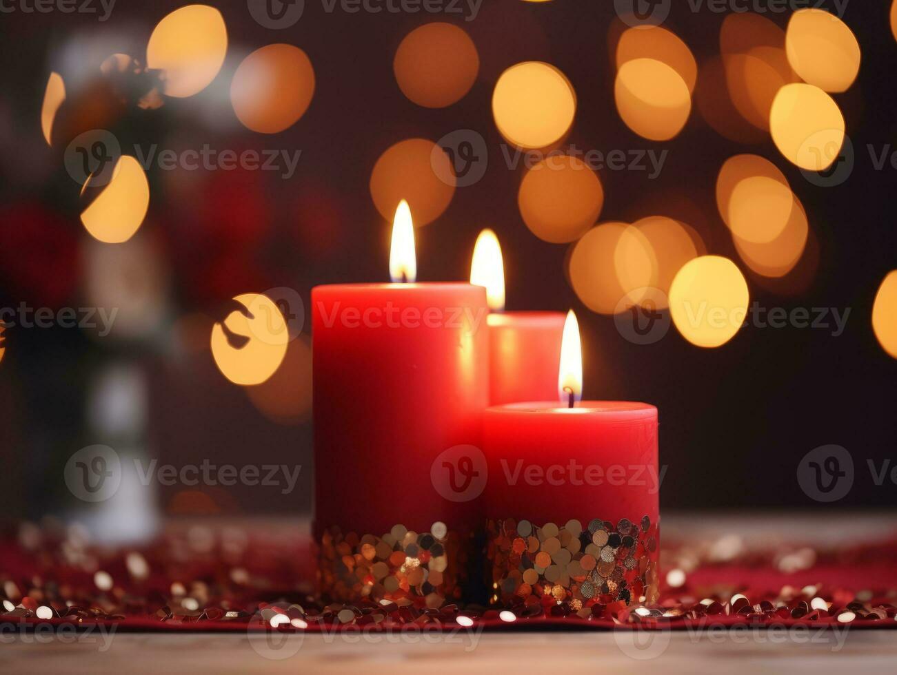 Navidad composición con Copiar espacio y bokeh antecedentes ai generativo foto