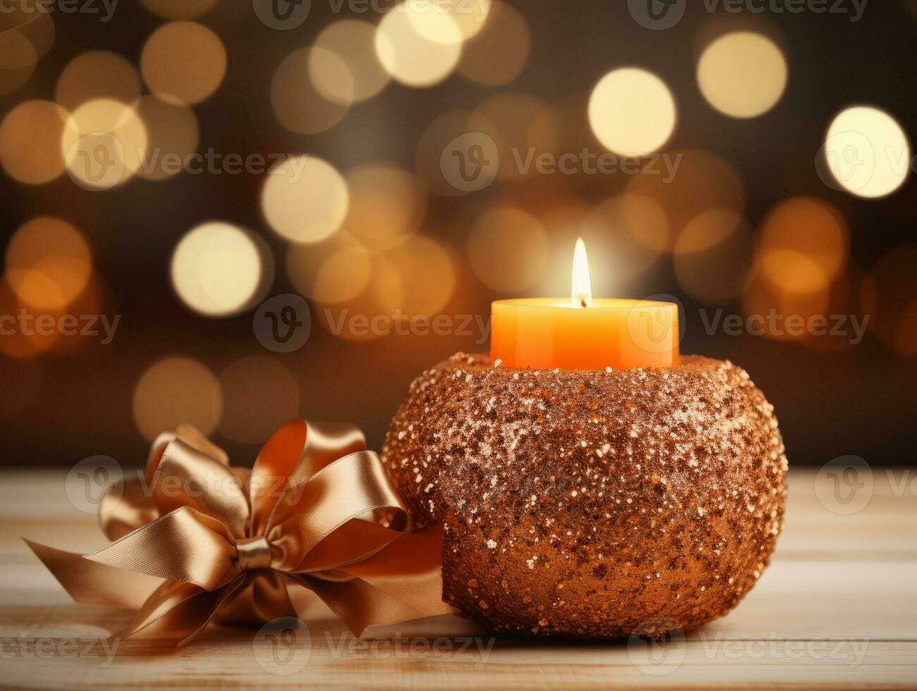 Christmas composition with copy space and bokeh background AI Generative photo