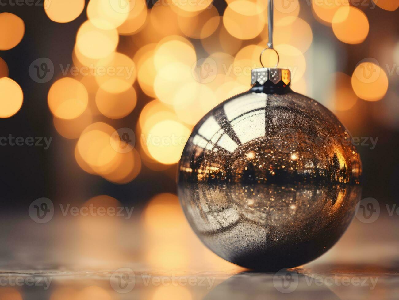 Christmas composition with copy space and bokeh background AI Generative photo