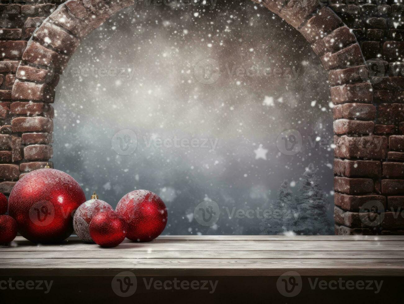 Navidad composición con Copiar espacio y bokeh antecedentes ai generativo foto