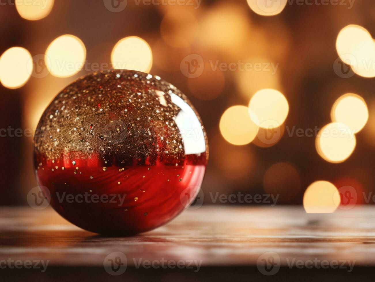 Christmas composition with copy space and bokeh background AI Generative photo