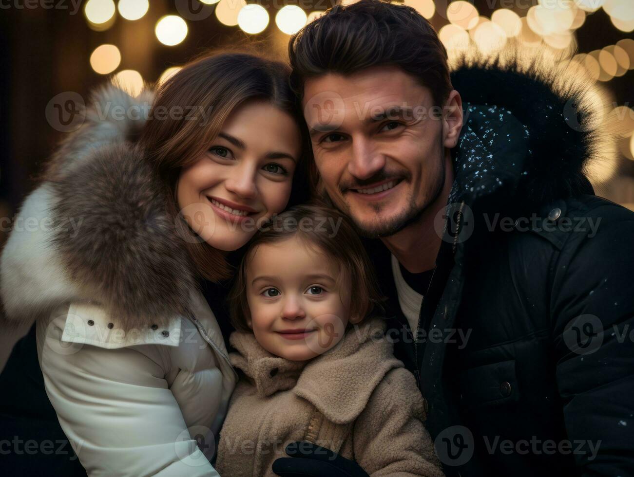 el familia disfruta celebrando Navidad víspera juntos ai generativo foto