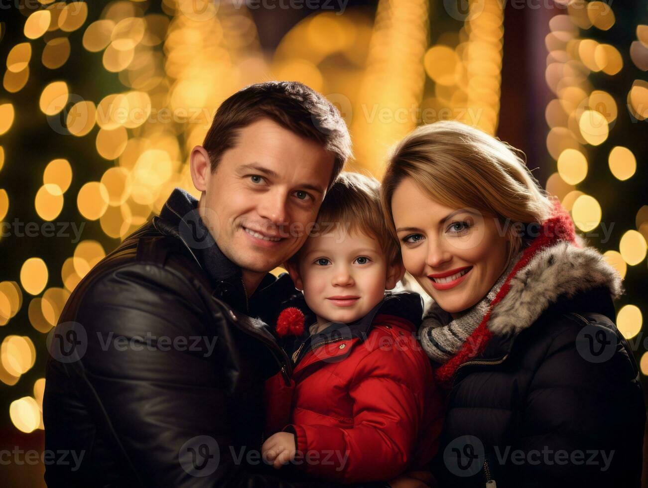 el familia disfruta celebrando Navidad víspera juntos ai generativo foto