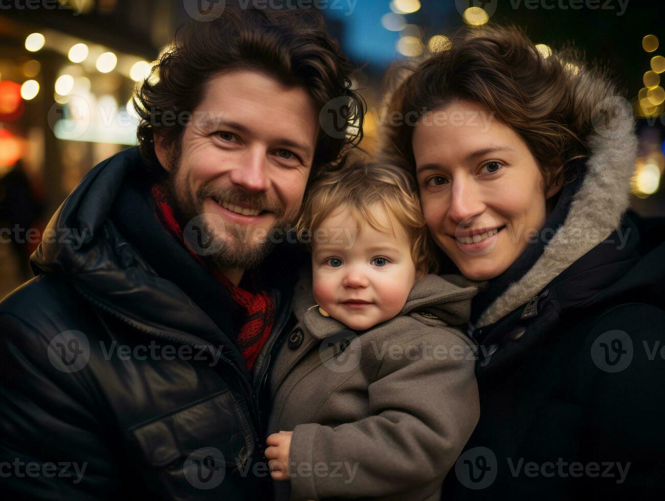 el familia disfruta celebrando Navidad víspera juntos ai generativo foto