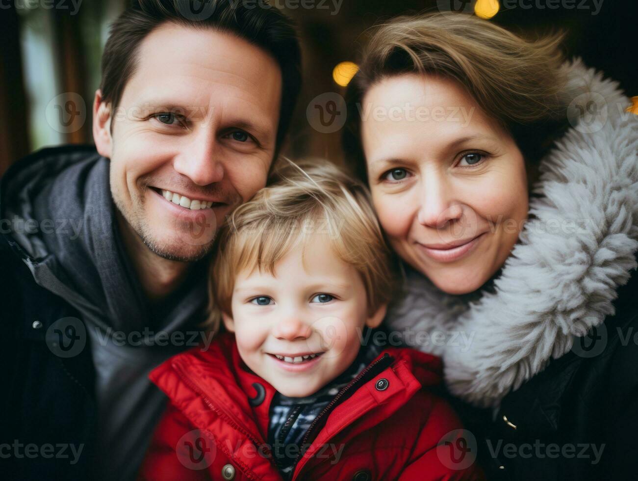 The family enjoys celebrating Christmas Eve together AI Generative photo