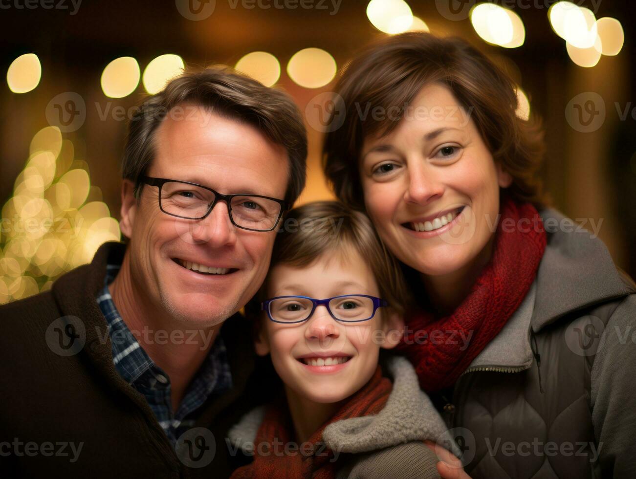 el familia disfruta celebrando Navidad víspera juntos ai generativo foto