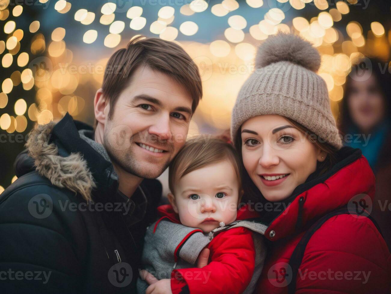 el familia disfruta celebrando Navidad víspera juntos ai generativo foto