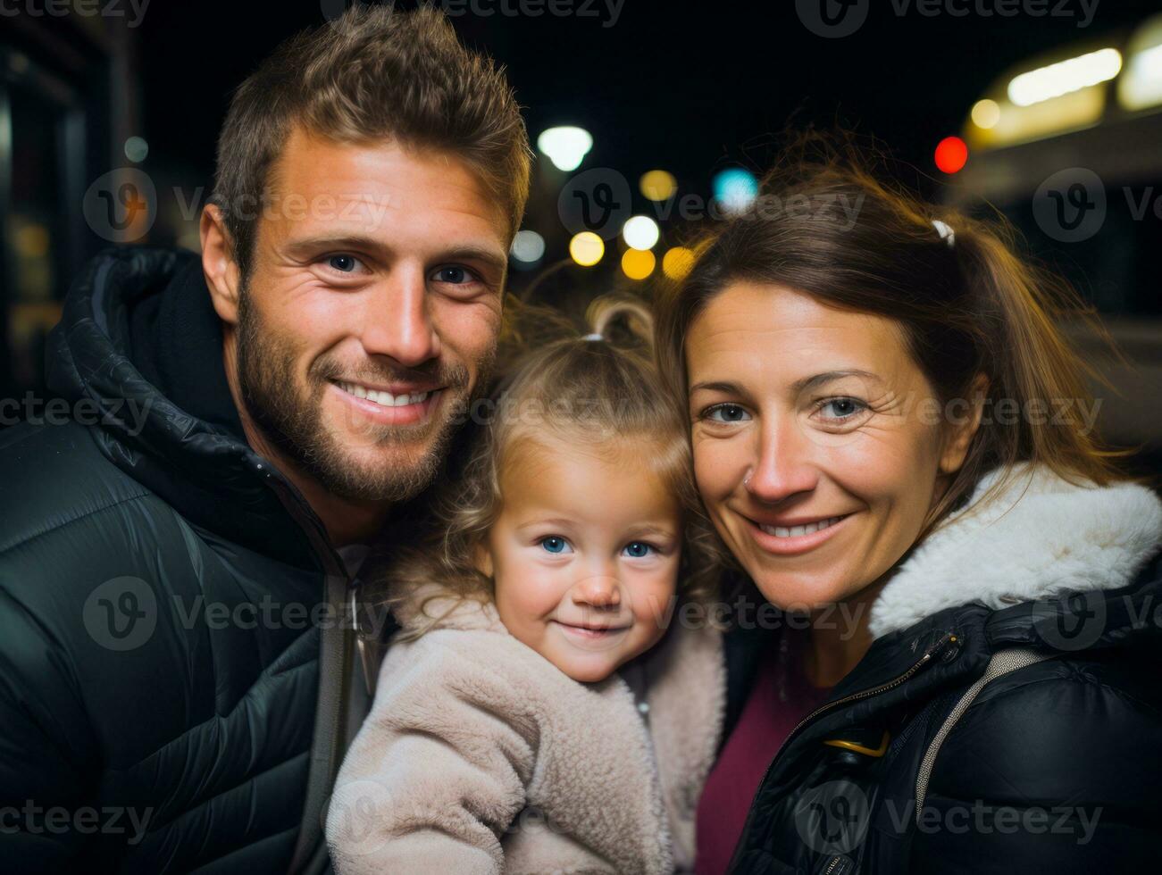 el familia disfruta celebrando Navidad víspera juntos ai generativo foto