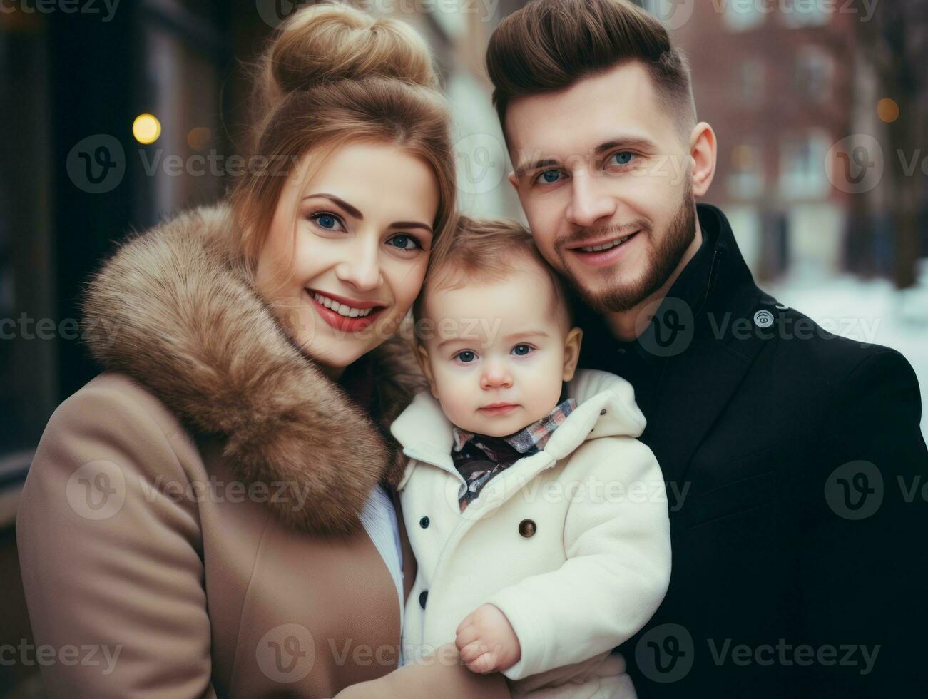 el familia disfruta celebrando Navidad víspera juntos ai generativo foto