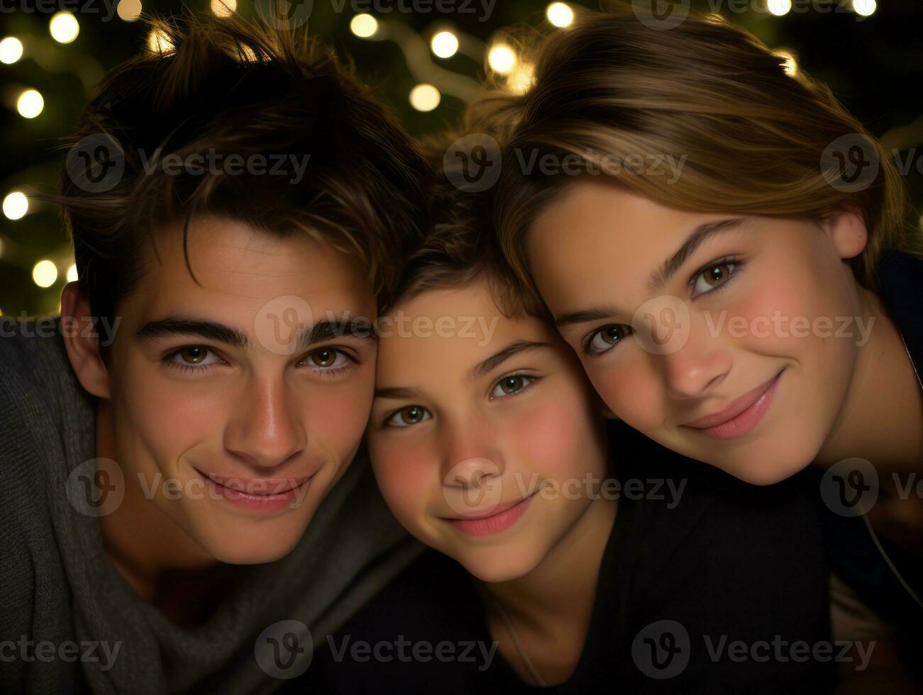 The family enjoys celebrating Christmas Eve together AI Generative photo