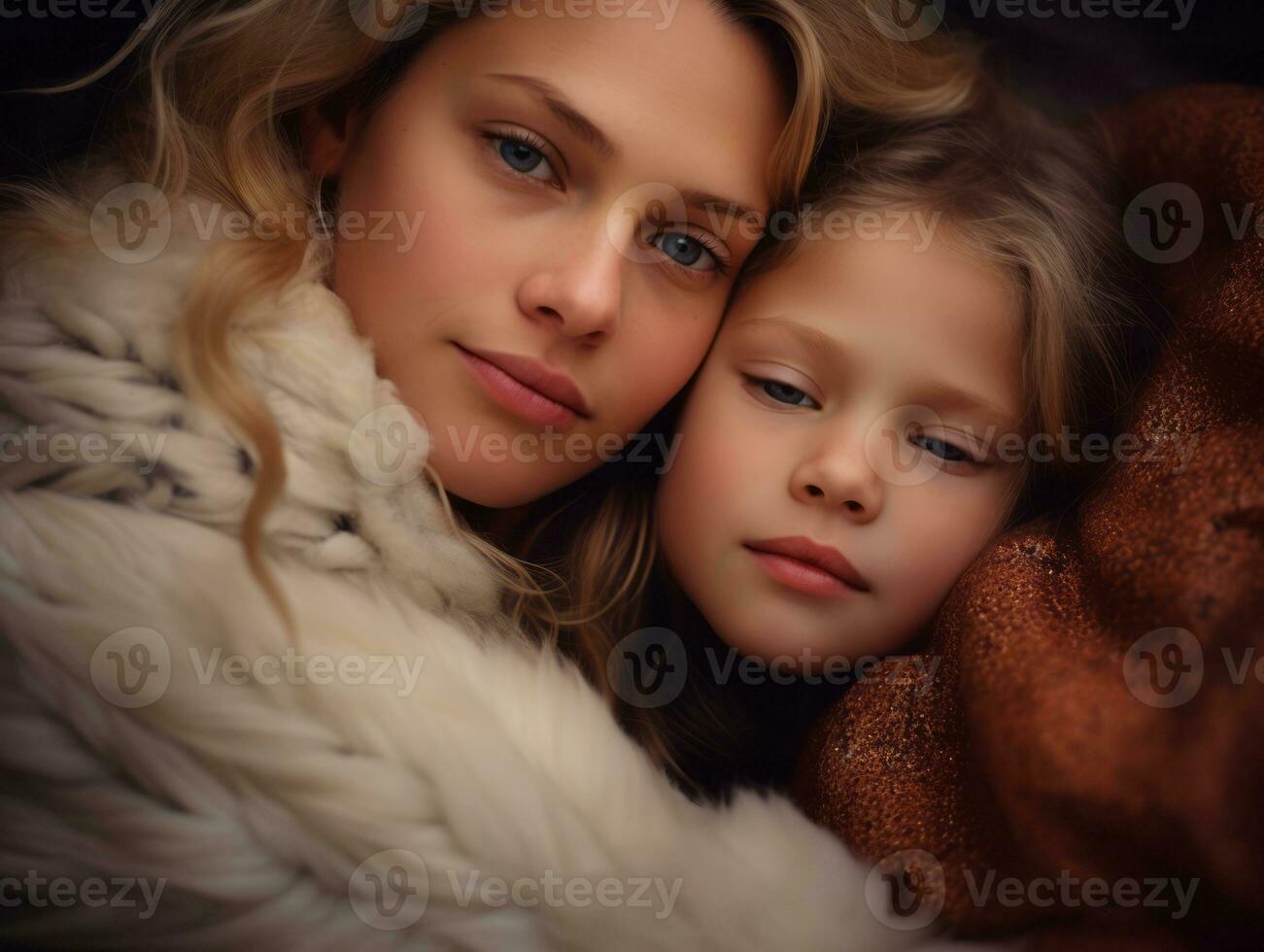 The family enjoys celebrating Christmas Eve together AI Generative photo