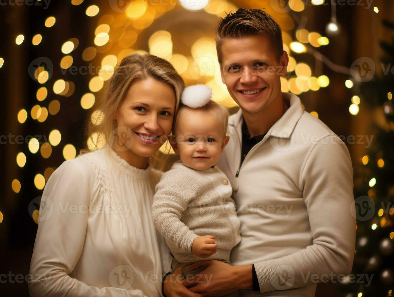 el familia disfruta celebrando Navidad víspera juntos ai generativo foto