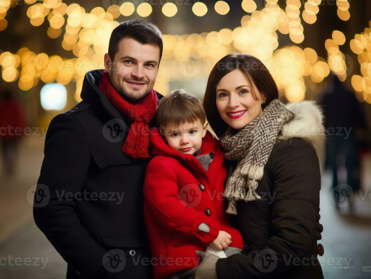 el familia disfruta celebrando Navidad víspera juntos ai generativo foto