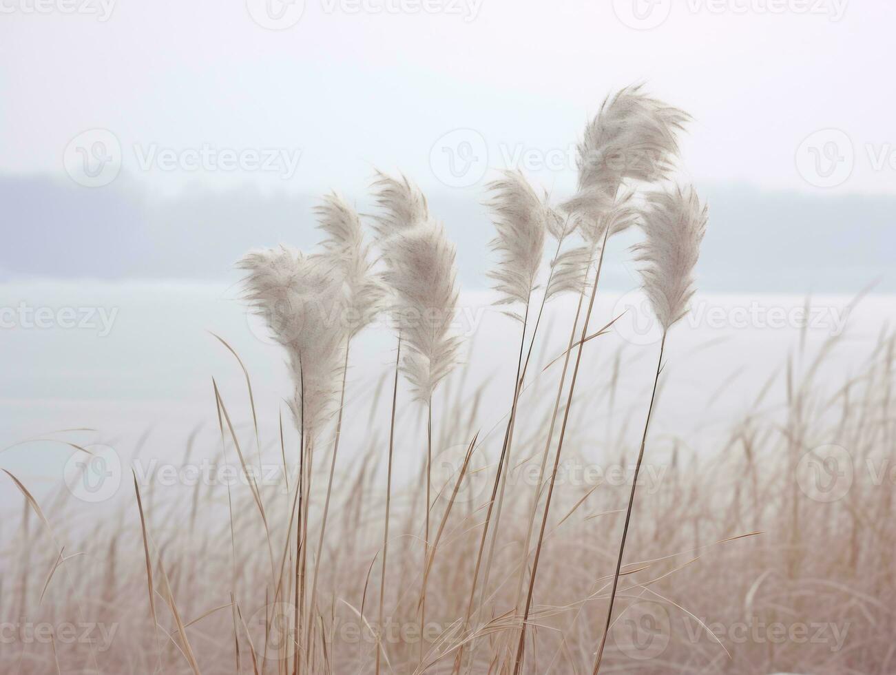 Minimalist winter landscape composition AI Generative photo