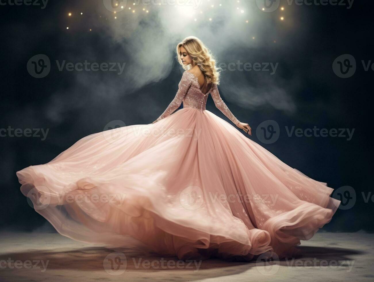 Woman attending a New Year Eve party in an elegant gown AI Generative photo