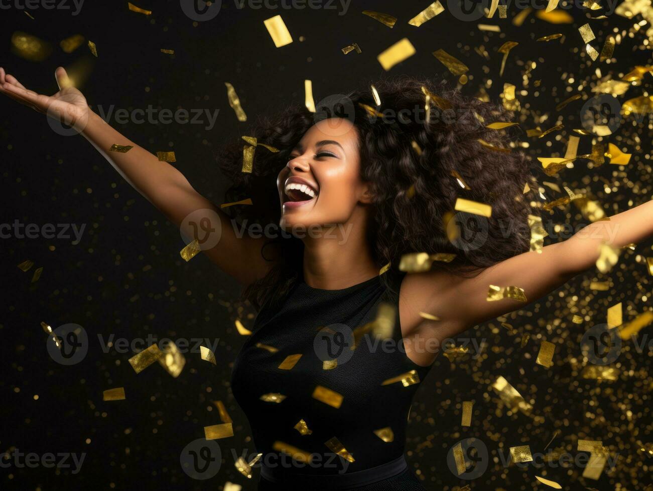 mujer asistiendo un nuevo año víspera fiesta en un elegante vestido ai generativo foto